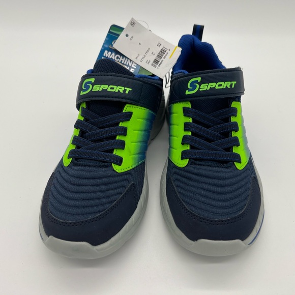 S Sport Skechers Theo Boys Sneakers Blue Green - Picture 2 of 6